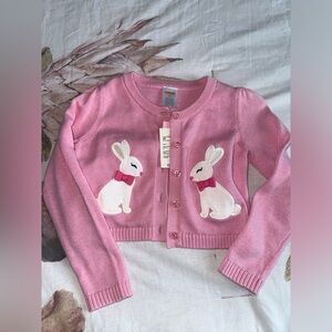 Gymboree Pink Cardigan with Bunny Accents